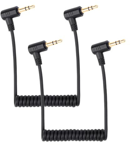 Gosknor 2pcs Câbles de Microphone 3,5 mm, Cordon Microphone pour Caméras Câble Microphone Compatible avec DJI Mic 2 et Rode Microphone Wireless Pro Câble Raccordement TRS 3,5 mm Spiralé Micro Audio