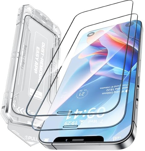 PuyaTeya 2 Stück 9H+ Panzerglas für iPhone 12 pro max,Auto-Dust-Eliminierung, Auto-Installation Full Screen Stoßfest Kratzfest Anti-Fingerabdruck Anti-Öl Anti-Bläschen Schutzglas