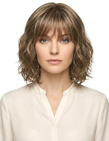 Perücke Capri - Charmanter Lockenbob mit Pony, gestuft und handgeknüpft für einen natürlichen Look