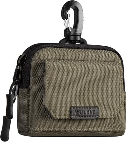 VULKIT Porte Cartes Credit avec Blocage RFID et Fermoir Mousqueton en Plastique, Porte-cartes en Tissu Oxford Résistant à l'eau pour Unisexe, Pochette de Rangement à Clip pour Les Quotidiens Plein Air