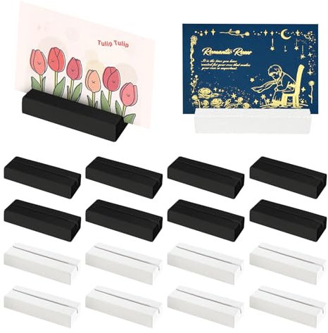20 Pezzi portacarte in legno, titolari in legno per carte di credito,Segnaposto Legno,Segnaposto Legno Supporto,Supporto Posto Titolare,Portacarte in Legno per Decorazione Festa di Matrimonio a Casa