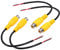 sourcing map 6 Inch Yellow RCA Female Plug Jack Connector Adapter to Bare Wire Open End Audio Video RCA Cable for Amplifier Speaker Wire Pack of 4