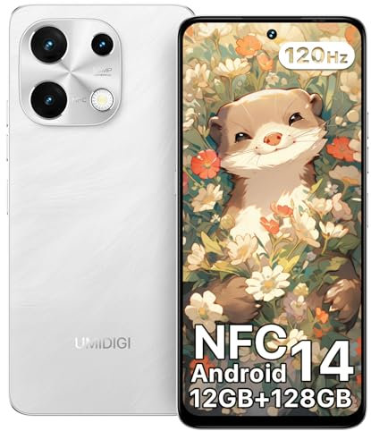 UMIDIGI Note 100 Telephone Portable, Android 14 Smartphone, 120Hz Octa-Core, 12(6+6) Go+128Go téléphone, 6.8-inch, 50MP, Face and Fingerprint Unlock, NFC, 5000mAh, GPS, Telephone Double sim