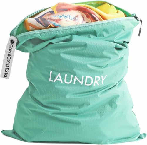 Asnews Wäschesack Reise 60 x 90cm, Nylon Wasserdichte Wäschebeutel mit Reißverschluss, 120L Große Kapazität Stoffbeutel Faltbare Schmutzwäschebeutel Tasche für Startseite Reisen Urlaub