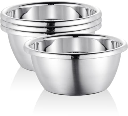 WANBY Stainless Steel Bowls Set 54 Oz Large Metal Salad Bowls Unbreakable Dinner Bowls Set Dishwasher Safe for Kitchen Home Camping Outdoor Party BBQ (4)