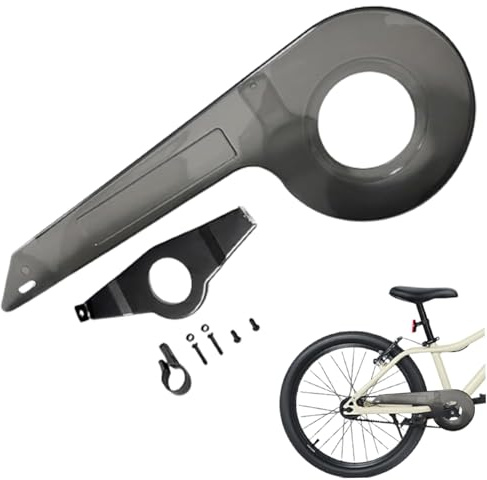 Lamppdcor Bike-Ketten-Schutzschutz, Fahrradkettenschutz für 32-36 Zähne, Teilkettenschutz, Fahrradkettenwache Ersatz, Fahrradkettenabdeckung transparent schwarz