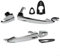 URPIZY Maniglia per porta esterna anteriore coppia per Lancia Ypsilon 2003-2011 argento ABS di alta qualità resistente alla corrosione resistente all'usura facile montaggio OEM 735409026 735409024