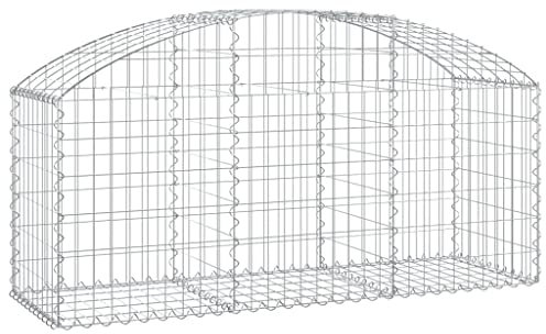 Panier de Gabion, Panier à Pierre Gabion Mur de Soutènement Clôture de Jardin arqué 150x50x60/80 cm Fer galvanisé