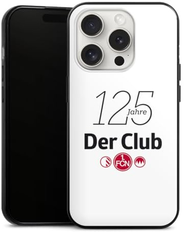 Slim Case extra dünn kompatibel mit Apple iPhone 15 Pro Silikon Handyhülle schwarz Hülle 1. FC Nürnberg 125 Jahre 1. FCN