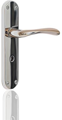 Lever Latch Bathroom Door Handles in Polished Chrome Silver Finish, Classic Interior Doors Hardware, Brass Door Contemporary Design- Brushed Nickel Brass Latches, 1 Pair