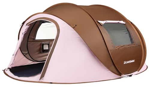 EchoSmile Pop up Zelt 4-8 Personen, Wurfzelt Wasserdicht mit 2 Belüftungsfenstern, Familienzelt & Campingzelt für Picknick, Wandern und Outdoor Aktivitäten