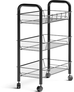 Vicco Rollcontainer Tarro, Schwarz, 45 x 64 cm | mit 3 Ablagefächern, auf Rollen flexibel einsetzbar in verschiedenen Wohnbereichen