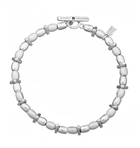 Dodo Mariani Bracciale Dodo Donna Originale Ovo e Traingoli Argento 925 Prisma, 18 cm, Gioiello Artigianale Made in Italy, Rifinito a Mano, Base per Charms, originale ideale come regalo
