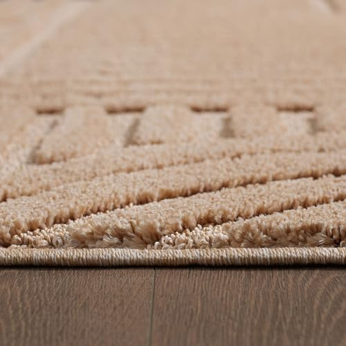 KADIMA DESIGN Designteppich 3D-Effekt Skandinavischer Boho Flauschig Gemütlich Waschbar Langlebig Strapazierfähig Rosa 280x370 cm Schlafzimmer Wohnzimmer Oeko-TEX Fußbodenheizung | RIGI