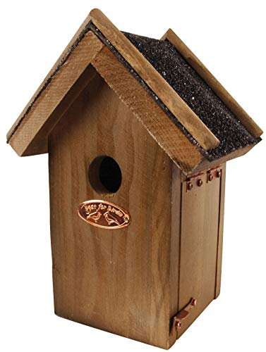 Esschert Design Nistkasten, Vogelhaus Zaunkönig in braun mit Bitumendach, ca. 16 cm x 11 cm x 22 cm