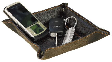 Wedo 750130107 Hosentaschen-Depot (Aufbewahrungsablage Kunstleder) braun