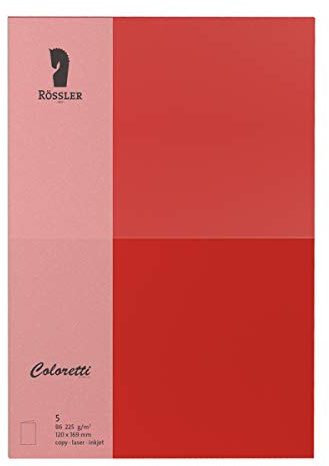 Rössler 220772526 - Coloretti Karten, B6 hd-pl, 220 g/m², klatschmohn, 5 Stück