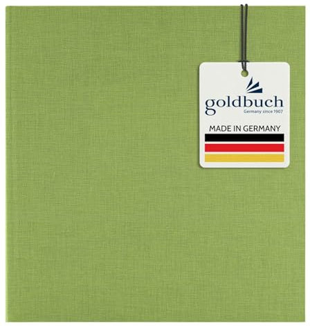 goldbuch 24805 Fotoalbum Summertime Trend, 25 x 25 cm, Fotobuch mit 60 weiße Seiten & Pergamin Trennblättern, Foto Album aus Leinen, Erinnerungsalbum, Hellgrün