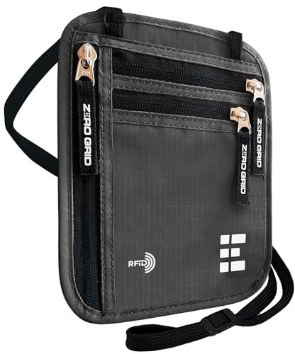 Brustbeutel Brusttasche Reisedokumententasche mit RFID Blocker Reisegeldbeutel