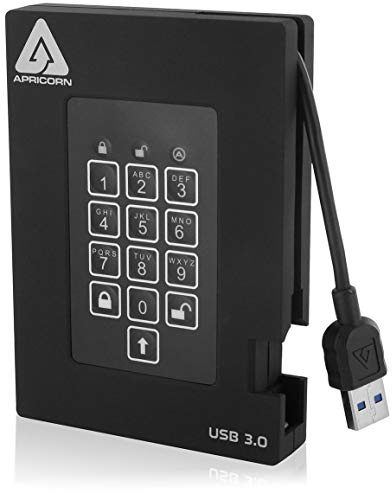 Apricorn 4TB Aegis Fortress FIPS 140-2 Level 2 Validated 256-Bit Encrypted USB 3 External SSD (A25-3PL256-S4000F)