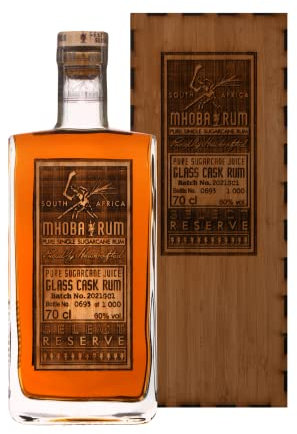 MHOBA Select Reserve Glass Cask - Rhum - 60% Alcool - Origine : Afrique du Sud - Bouteille 70 cl