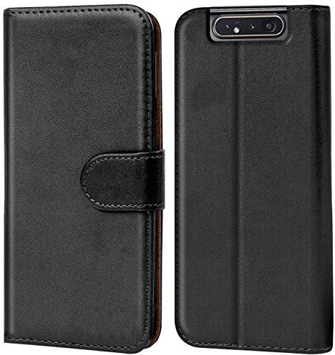 Verco kompatibel mit Samsung Galaxy A80 Hülle, Handyhülle für Galaxy A80 Tasche PU Leder Flip Case Brieftasche - Schwarz