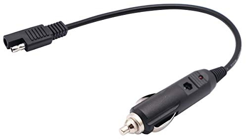 AAOTOKK SAE Cigarette Lighter Cable,12V Cigarette Lighter Male Plug to SAE 2 Pin Quick Release Disconnect Connector Plug Adapter Extension Charging Cable with Fuse and LED Light(30cm/12inch)