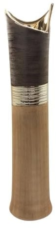 GILDE Deko Vase Bodenvase - Keramikvase - Deko Wohnzimmer - braun/Champagner/beige Höhe 60 cm