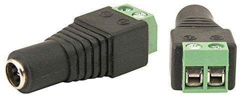 2.1mm DC Socket Power Female Connector Adapter Barrel Screw Terminal Adaptor Compatible with CCTV Security Camera, IP Camera, DVR Standalone, LED Strip Monitors, Car Rearview Monitor System Video