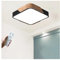 GHiycotdl Deckenlampe Holz, Dimmbare Spülung Deckenleuchte Holz, Leuchte Decke für Wohnzimmer Schlafzimmer Küche Lounge Flur (Quadratisch Schwarz)
