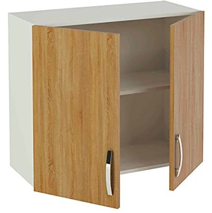 PEGANE Meuble Haut de Cuisine 2 Portes Coloris chêne Cortez - Hauteur 70 x Longueur 80 x Profondeur 35 cm