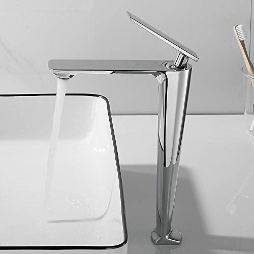 Rubinetto Alto bagno rubinetto nero / cromo monocomando vasca e lavabo fredda lavandino rubinetto del rubinetto lavabo Acqua di rubinetto Decked-cromo alto Rubinetto per ( Color : Chrome tall )