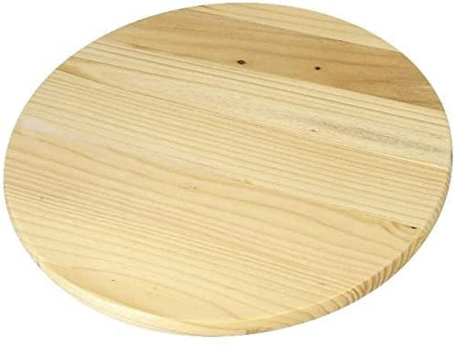 Tagliere Rotondo in Legno con Base Rotante, Diametro 35 cm, Vassoio da Portata Piatto Pizza Girevole, a 360°, per servire Dolci, Formaggi, Finger Food Tapas