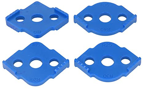 4 Piece Woodworking Half Fillet Quick Positioner, ABS Radius Jig Router Templates Corner Routing Bit, for Right Angle Photo Frames, Tables, Wooden Boards(Blue)