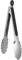 U-Taste Pinzas de cocina de acero inoxidable de 23 cm, resistentes al calor, con puntas de metal resistentes de una pieza, mango antideslizante recubierto de silicona y cierre suave (Negro)