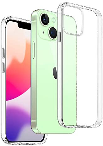 REY Coque pour IPHONE 14 6,1, TPU Transparent en Silicone, Ultra Fine 0.33mm