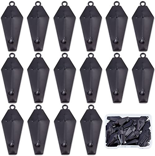 SUNNYCLUE 1 Box 30 Stück Sargkreuz Halloween-Charms Halloween Gothic-Stil Emaille-Sarg-Anhänger Basteln Dangle Cross Charm Hang Ornament Anhänger Für Die Schmuckherstellung Charms Party-Dekoration