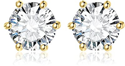 JewelryPalace Rund 2ct Moissanite Ohrstecker Silber 925 Damen, Simulierter Diamant Braut Schmuck Set, Ohrringe Silber Mädchen Edelstein,Ohrstecker Silber Klein mit Stein Geschenk Frauen Vergoldet