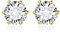 JewelryPalace Rund 2ct Moissanite Ohrstecker Silber 925 Damen, Simulierter Diamant Braut Schmuck Set, Ohrringe Silber Mädchen Edelstein,Ohrstecker Silber Klein mit Stein Geschenk Frauen Vergoldet