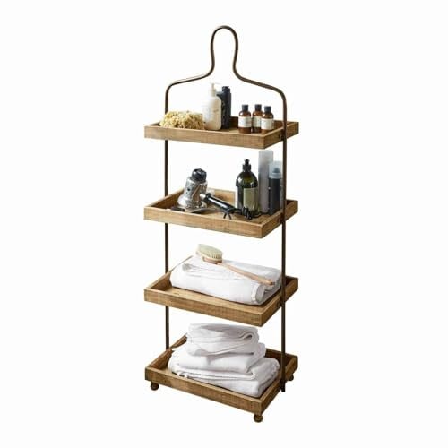 Loberon Etagere Lasse, braun/schwarz