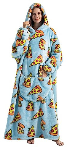 JOREAY Lange Hoodie Decke mit Ärmeln für Damen Herren, Kuschelig Deckenpullover, XXL Übergroße Deckenhoodie Kuschelhoodie