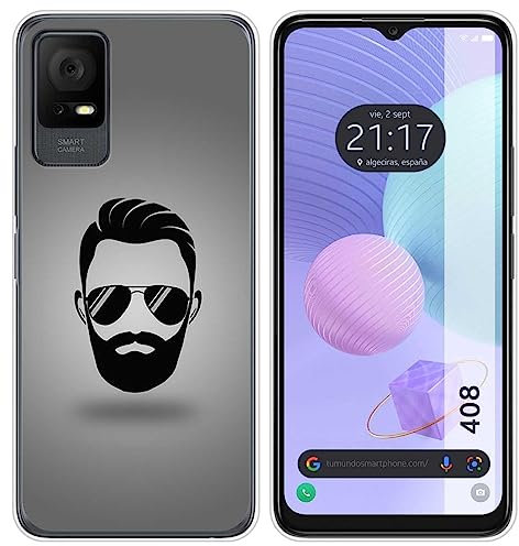 Tumundosmartphone Cover Silicone per Tcl 408 Disegno Barba Disegni