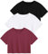 Star Vibe 3er Pack sportoberteil Frau Damen Croptops Gym Yoga Shirt Damen locker Sport t-Shirt Damen Fitness Black/White/Wine Red M