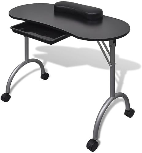SKM Klappbarer Maniküre-Tisch mit Rollen Schwarz, Weight: 6.95 kg, 110123