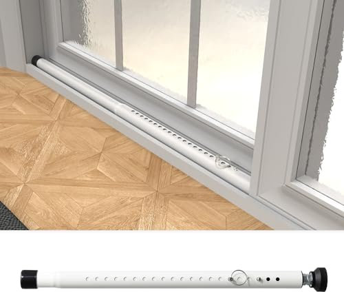 Barra de seguridad para puerta corrediza de 18 a 51 pulgadas, barra de seguridad ajustable para puerta corredera de vidrio, seguridad para el hogar, apartamento, a prueba de ladrones, color blanco