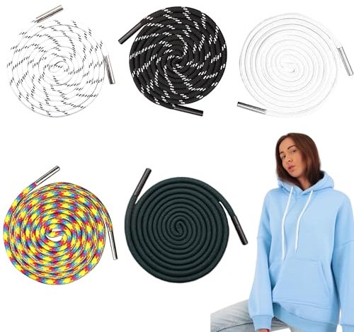 5 Stück 140cm Kordel für Jogginghose Kordelenden Kordelzug für Hoodie Polyester Band Kordel für Hosenbund Ersatzschnüre für Jacken Sweat Shirt Shorts Sporthosen Handtaschen (135 cm, 1)