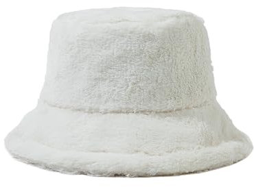 OneChance Damen Warme Wintermütze,Plüschmütze für Damen,Dick und Weich Eimermütze für Outdoor Aktivitäten Weiß