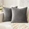 Slozzi 2er Set Samt Kissenbezüge Haushalt Dekokissen Dekorative Kissenhülle Weich Sofakissen für Sofa Schlafzimmer Wohnzimmer 45x45 cm Grau