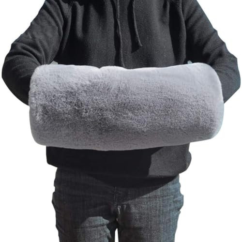 Manchon Chauffe-Mains en Fausse Fourrure Chauffe Main Hiver Chaud Réchauffe-Mains et Bras en Peluche Epaissi Manchon Chauffant Gants Protège-Mains Doux Confortable pour Femmes Hommes Cadeau de Noël