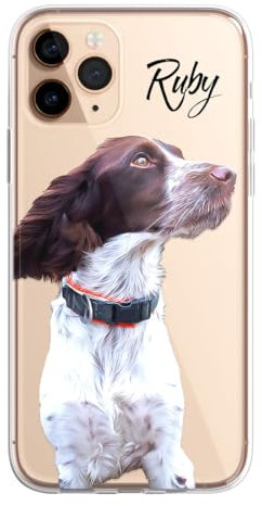 SmartGiftShop Pet Dog Cat Animal Portrait Phone Cover Personalised Case in CLEAR Silicone with Custom Paint Brush Effect for for iPhone 11 Pro Max - CUSTOMISE ONLINE